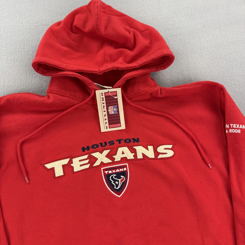 Houston Texans Sudadera con Capucha Para Hombres Grande Roja NFL Fútbol Originales Nueva 2002 Foto 3 de 4