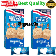 Rice Krispies Treats Original Marshmallow Squares 16 Count 2 Pack Snacks