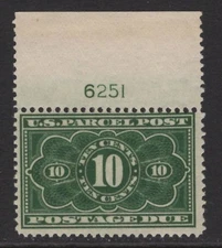 U.S. JQ4 Parcel Post plate number sgl. Mint, OG, NH (cv$290.00) "Free Shipping"