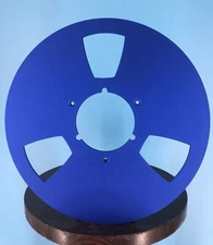 Burlington Recording 10.5" BLUE NAB METAL FLANGES-PAIR w/ 1/4" Hardware RTM ATR