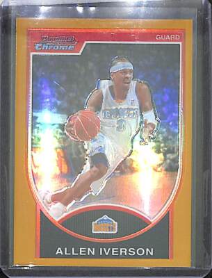 2007-08 Bowman Chrome Basketball Gold Refractor #33 Allen Iverson