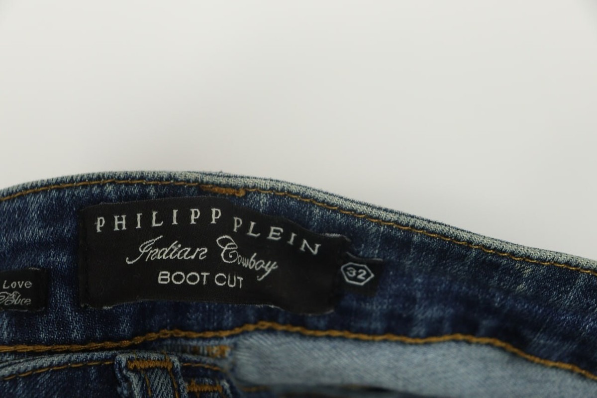 PHILIPP PLEIN INDIAN COWBOY Wash Denim BOOTCUT Jeans Size 32 / W34 