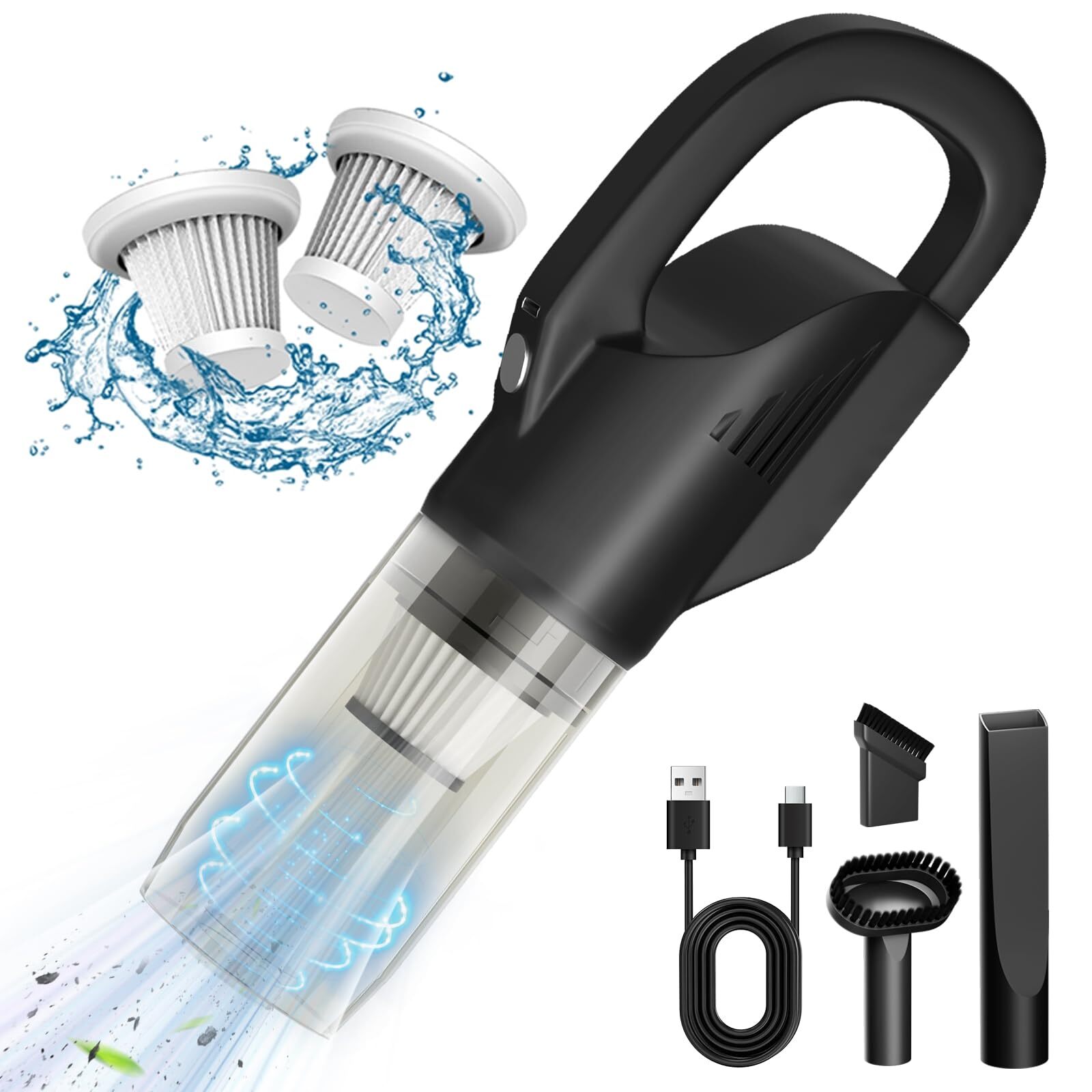 Handheld Vacuum Cordless Car Vacuum with Strong Suction, Portable Hand Held V...