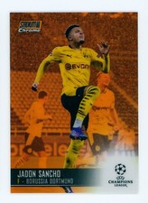2020-21 Jadon Sancho Topps Stadium Club Chrome Orange Refractor Dortmund 18/25