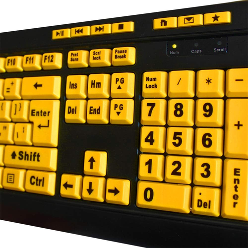 Clavier grand impression grandes lettres touches malvoyant ordinateur senior fil USB - Photo 4/9