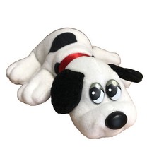 8 Vintage 1986 Pound Puppies Puppy White Spotted Stuffed Animal Plush CLEAN