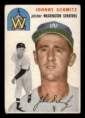 Johnny Schmitz 1954 Topps #33 Washington Senators GD-VG