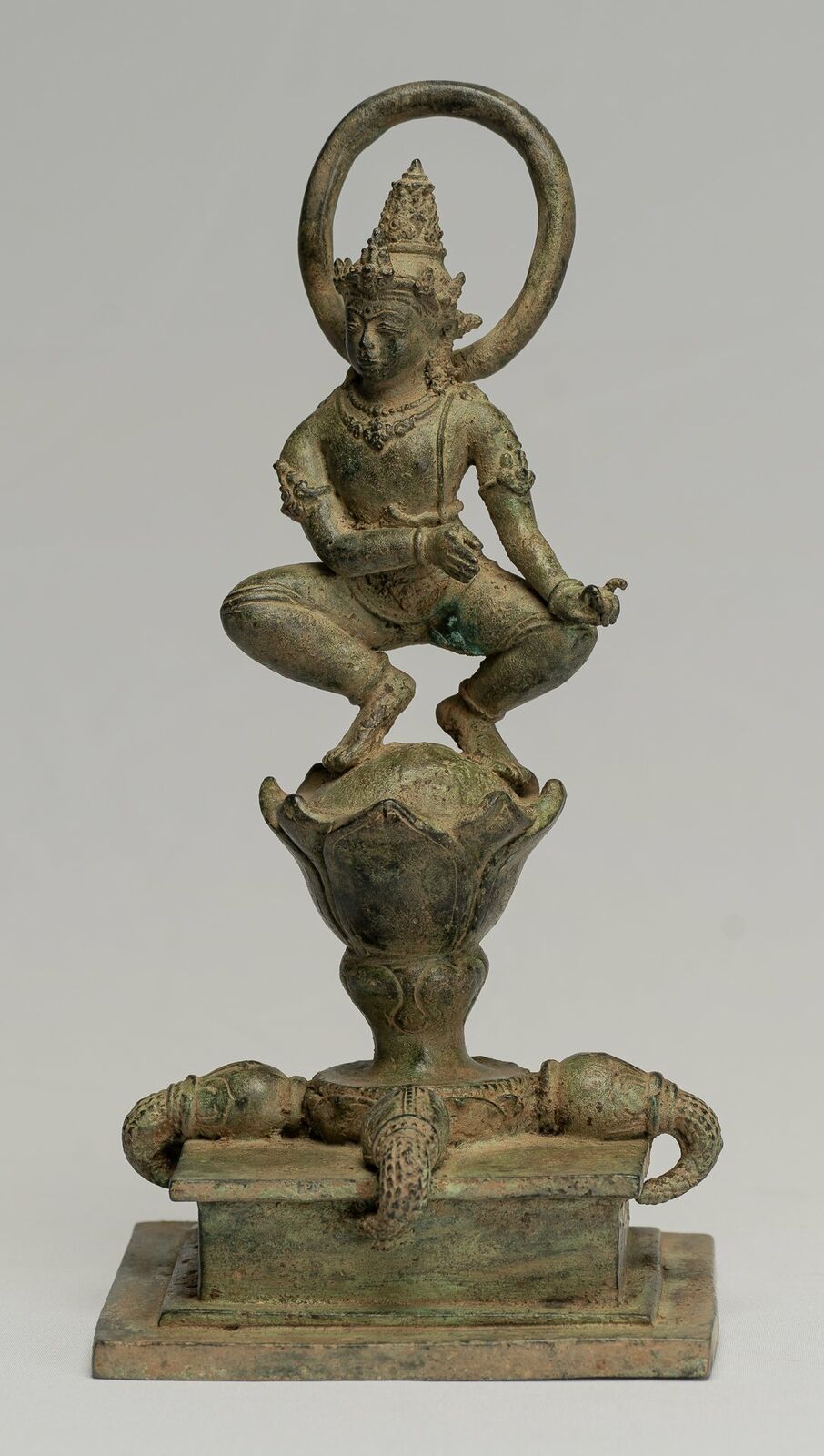 Antique Java Style Majapahit Seated Bronze Devi Tara Statue -26c