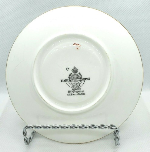 Minton Untertassen Set/10 B993 Solway 20er Jahre gelb floral erhaben Made England - Bild 4 von 9