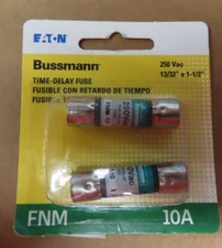 Bussman BP/FNM-10 Time-Delay Fuse 250 Vac.  Package of 2.  NEW