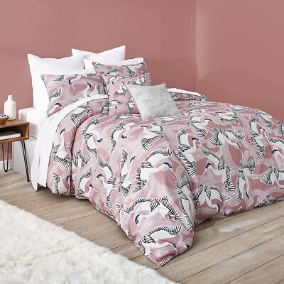 Ted Baker Crane Cotton 2 Piece Comforter Set with Shams, Twin, Pink