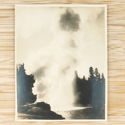 #ad Riverside Geyser Yellowstone Park Photo 1930s Jack Haynes Wyoming Eruption C3044 $19.77