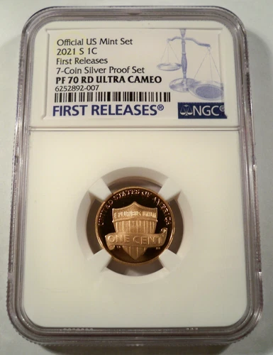 2021-S 1c NGC PF70RD UCAM PROOF LINCOLN CENT ULTRA CAMEO BLUE LABEL PR 70