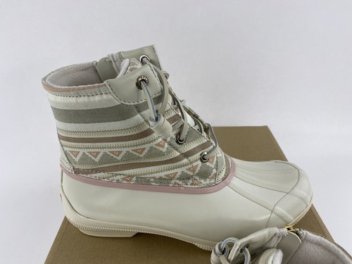 Sperry Top Sider Women's Duck Boots Tan Pink Pattern Syren Gulf Playa STS87057 - Picture 4 of 11