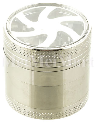 1.5'' 4 Layer Metal Tobacco Crusher Hand Muller Smoke Herbal Grinder Gunmetal