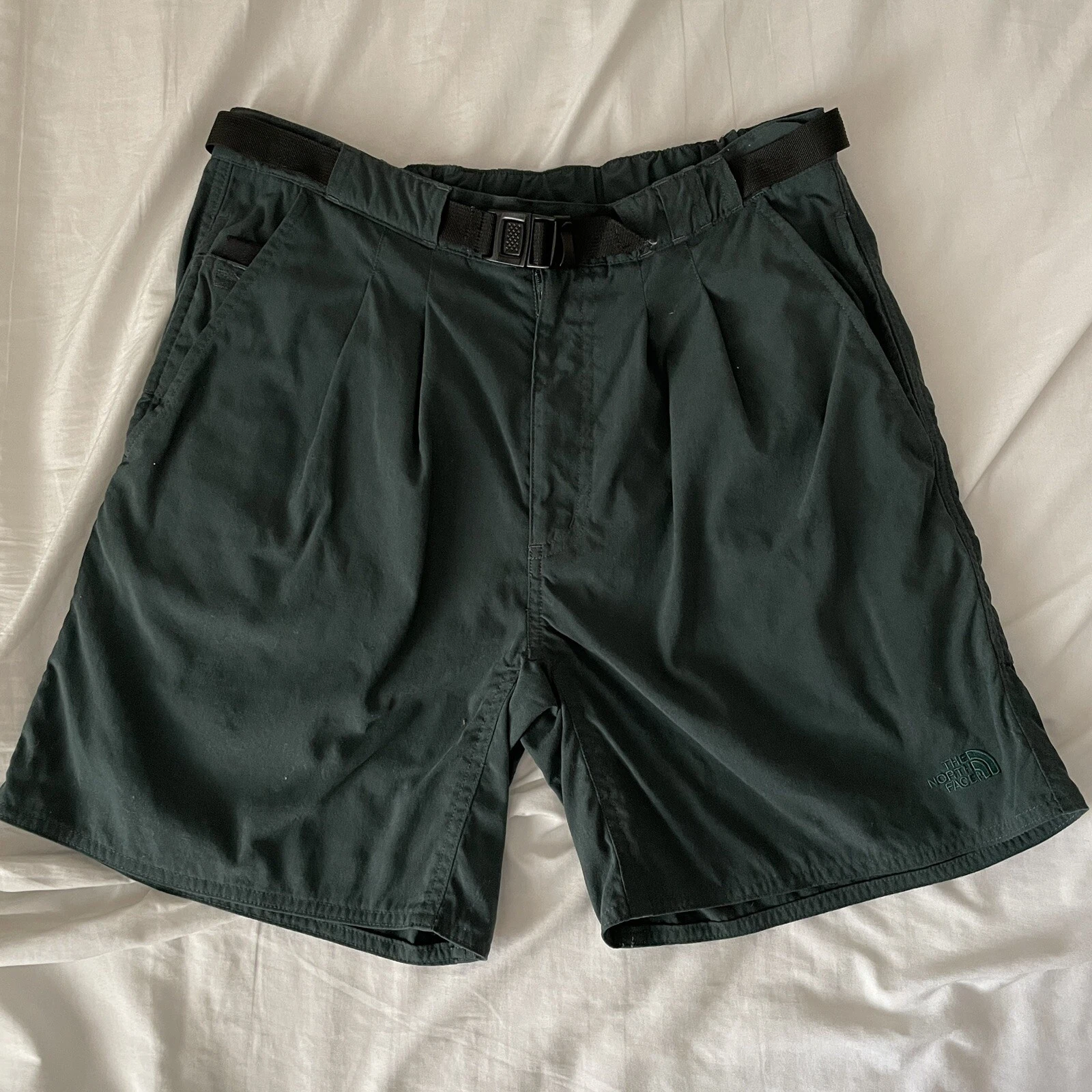Vintage 90s The North Face Belted Hiking Shorts Mens Medium Cordura Forest Green