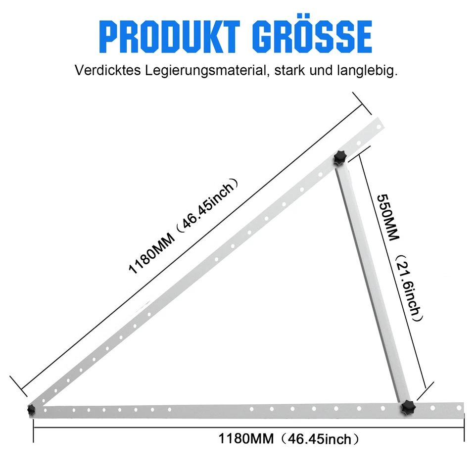 PV Halterung 114cm 118cm Solarpanel Solarmodul 0°-90° Aufständerung PV Flachdach - Bild 4 von 4