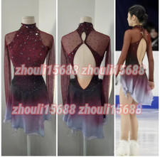 New ice figure skating dress Baton rotating dress custom size