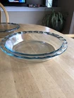 Pyrex C209 Clear Glass 9.5" Pie Pan Dish Scalloped Rim Made in USA, MINT