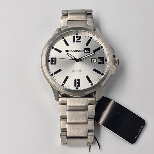 Quiksilver Mens Beluka Watch Silver Polished Stainless Steel Case & Bracelet - Picture 2 of 9
