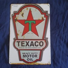 12"x8" Metal Sign Wall Art Man Cave Garage Bar Gas Station Texas Motor Oil Co