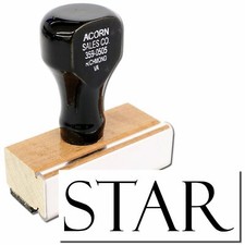 Large Star Rubber Stamp Size 7/8" Tall x 2-1/4" Wide