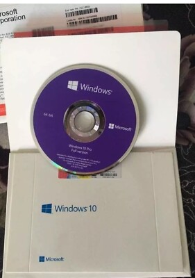 New Sealed Windows 10 Pro Professional 64 Bit DVD 1 PK English USA