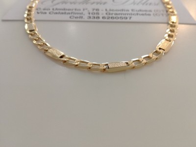 Collier 18K Or Jaune Et Blanc Massif (750‰) - Maille Ras Du Cou 50cm - NEUF Avec étiquettes