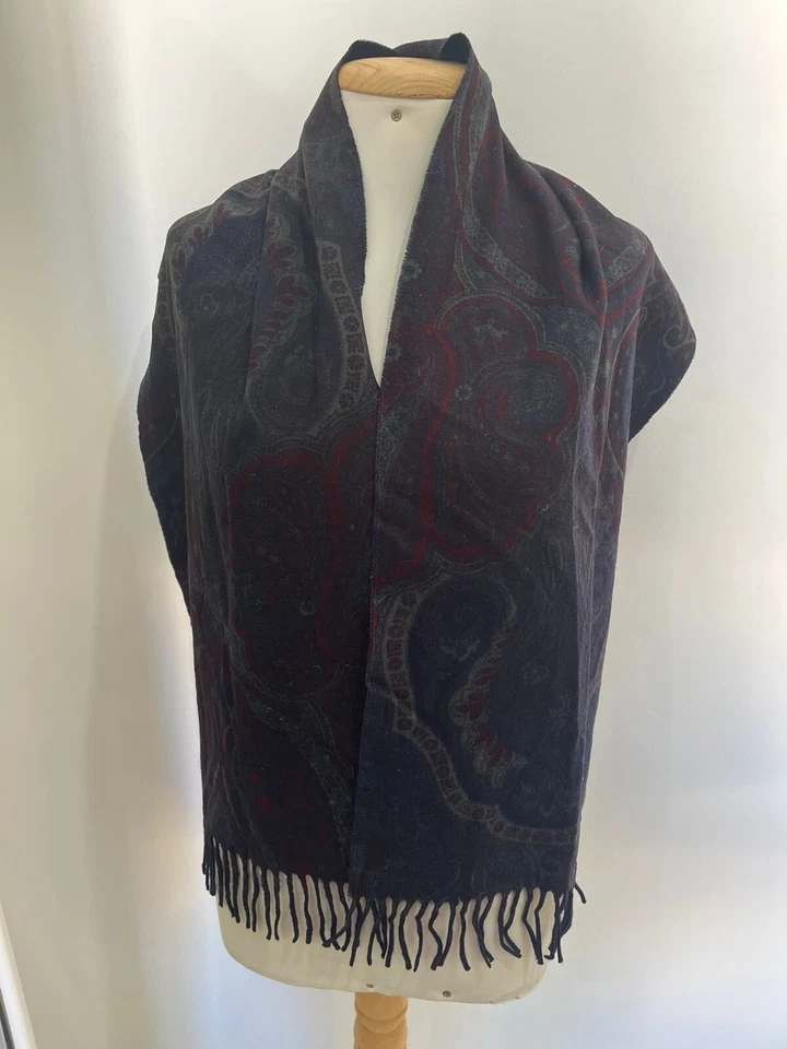 S6# Etro bufanda rectangular azul 59/14 pulgadas Foto 2 de 4