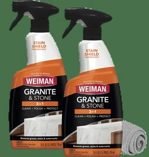 3-in-1 Granite Cleaner & Polish - Streak-Free Natural Stone Care, 2 Pack