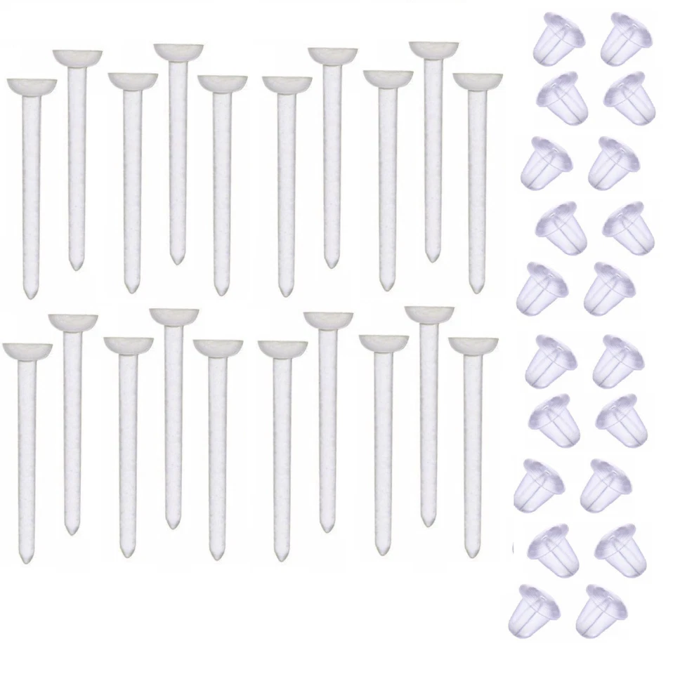 Clear Plastic Earrings -Retainer/School/Sports/Cartilage-Fast 1st class Delivery - Image 2 of 2