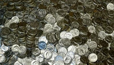 Roll of 50 Mixed Dates & Mints AU / Slider / Uncirculated Mercury Dimes