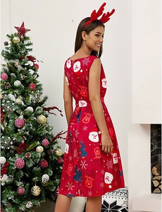 Immagini Donne Vestite Da Babbo Natale.Vestiti Da Donna Ufficio Per Donna Babbo Natale Linea A Vestito Senza Maniche Ebay