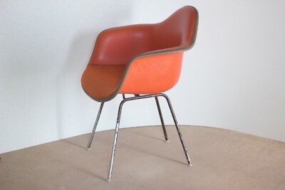 MCM Eames Herman Miller Naugahyde Shell Armchair 1960s Orange