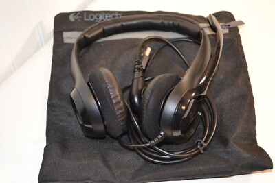 Logitech ClearChat Comfort/USB Headset H390 (Black) with Bag -Black A00146