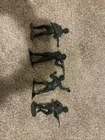 SET of (4) Vintage 1960s Louis Marx 6" inch Plastic GREEN ARMY MEN Figure NICE