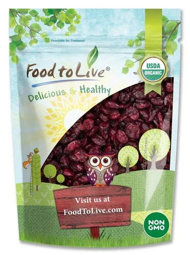 Organic Dried Cranberries - Non-GMO, Kosher, Raw, Vegan - by Food To Live