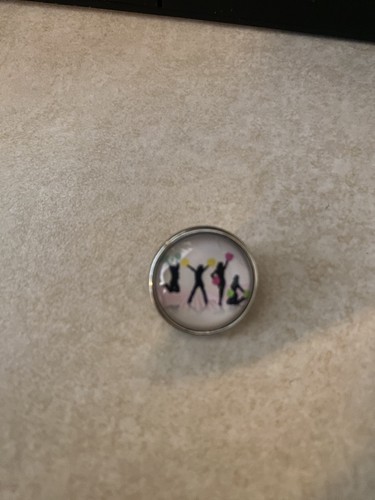 Cheerleading Cheer Necklace Jewelry Silver Adjustable Chain Snap Charm Gift Bag - Picture 3 of 7