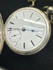 Vintage Illinois Dueber .900 Coin Silver Large Heavy Pocket Watch 45996
