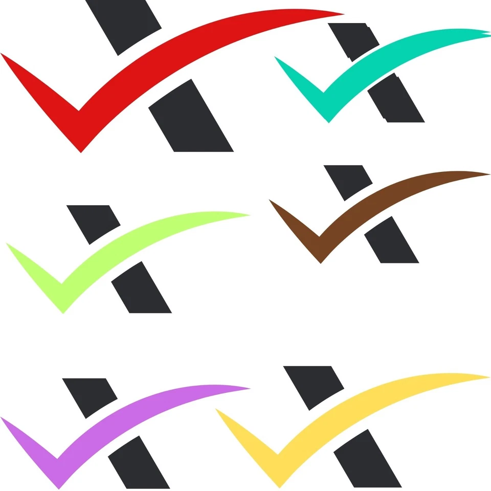 Check Mark X Symbol Patch Embroidered Iron On Sew On Trendy Badge Applique - Image 2 of 4