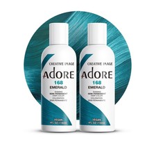 Adore Semi Permanent Hair Color 168 Emerald  Vegan Cruelty-Free Green Hair ...
