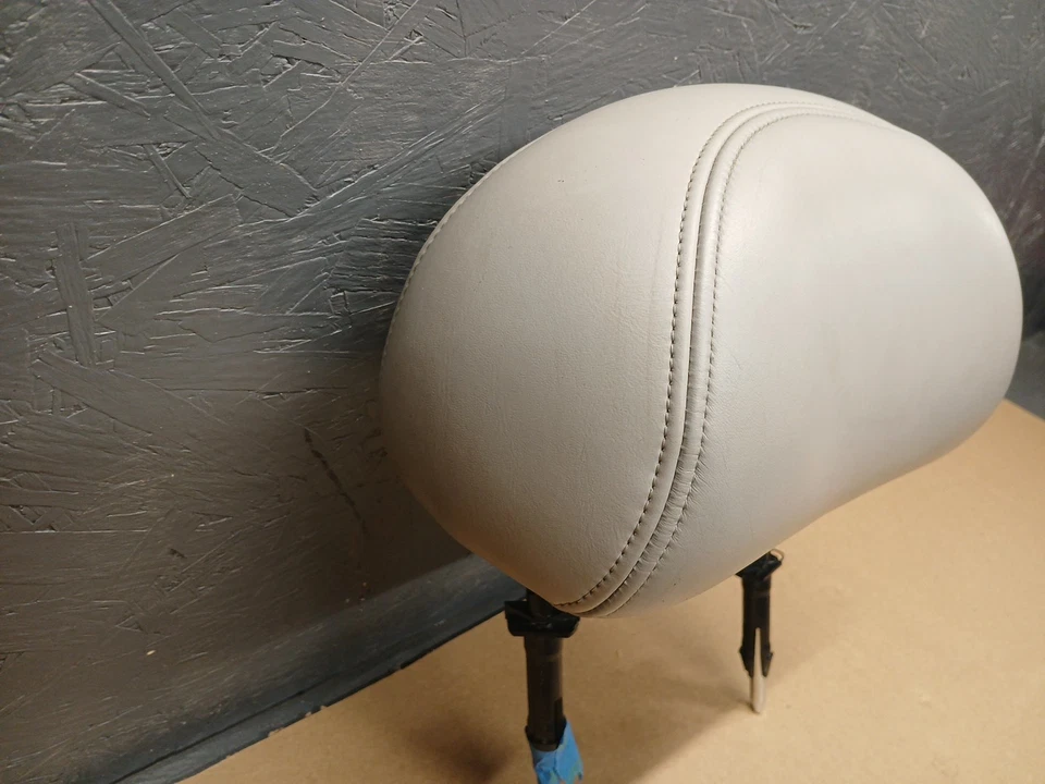 1998 Lincoln Mark VIII Front Bucket Seat Headrest Grey Leather Gray - Image 2 of 4