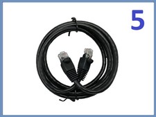 Lot of 5 CAT6 Ethernet Cable RJ45 7ft Black LAN Networking Cable New