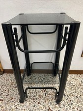 CARRELLINO ALTO GIREVOLE IN FERRO E VETRO FUME' ANNI '70