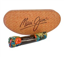 Maui Jim Sunglass Case Hard Clamshell Cleaning Cloth Pouch 6.5 X 2.75 X 2.25