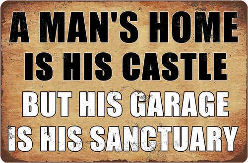 Funny Vintage Garage Metal Tin Sign Man Cave Accessories Wall Decor A Man's Home