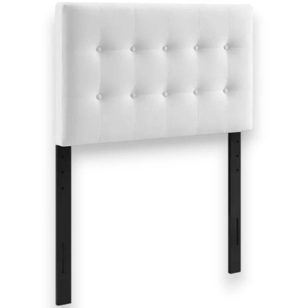 Modway Twin Emily Tufted Performance Velvet Headboard White: