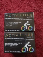 2x Activ Lites Bicycle Wheel Lights (2 Tires) Red White & Blue New Free Ship