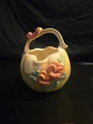 Pink Vintage Hull Pottery Bow Knot Basket
