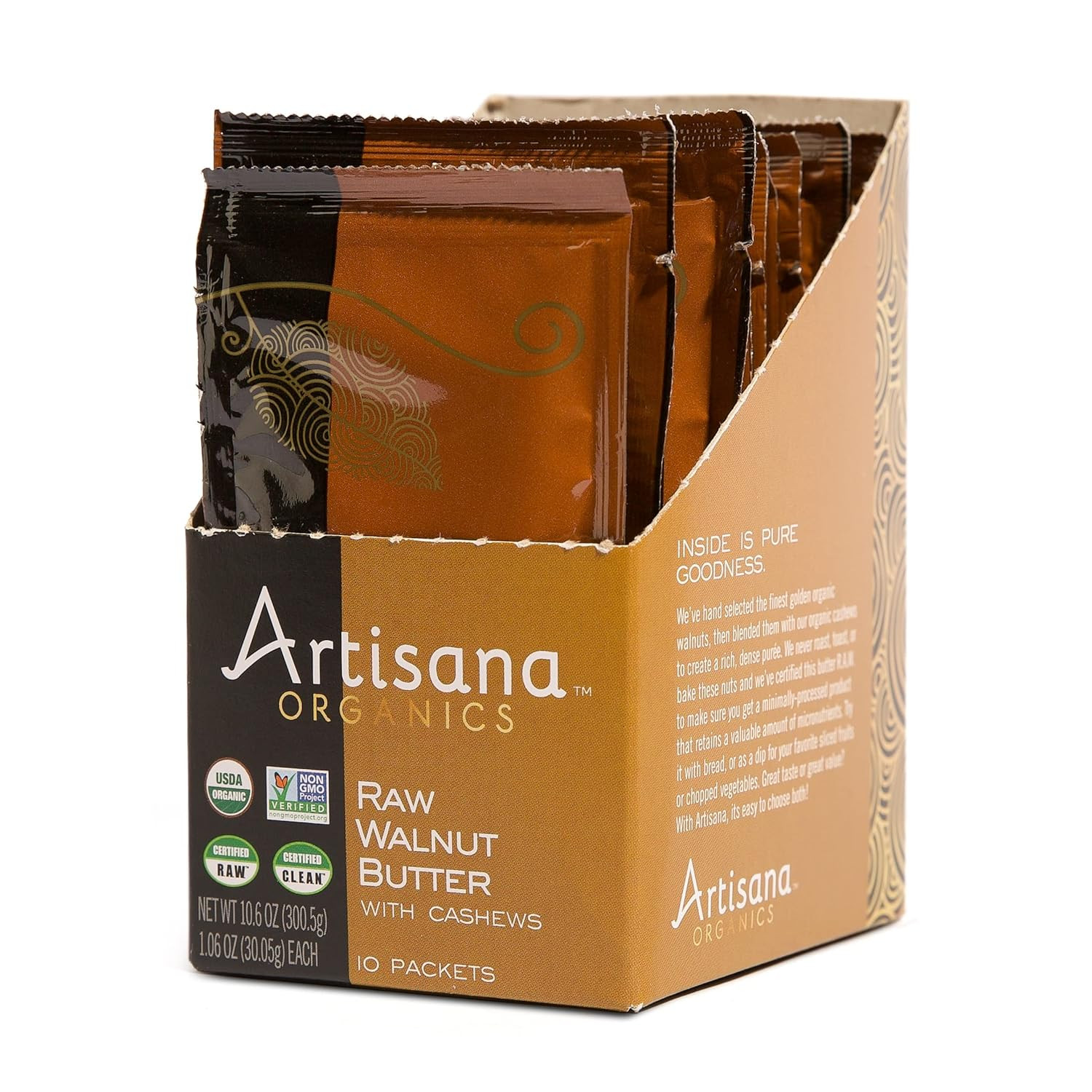 Mantequilla Nueces y Anacardos Artisana 10 piezas 1,06 oz Vegano Paleo Keto Snack